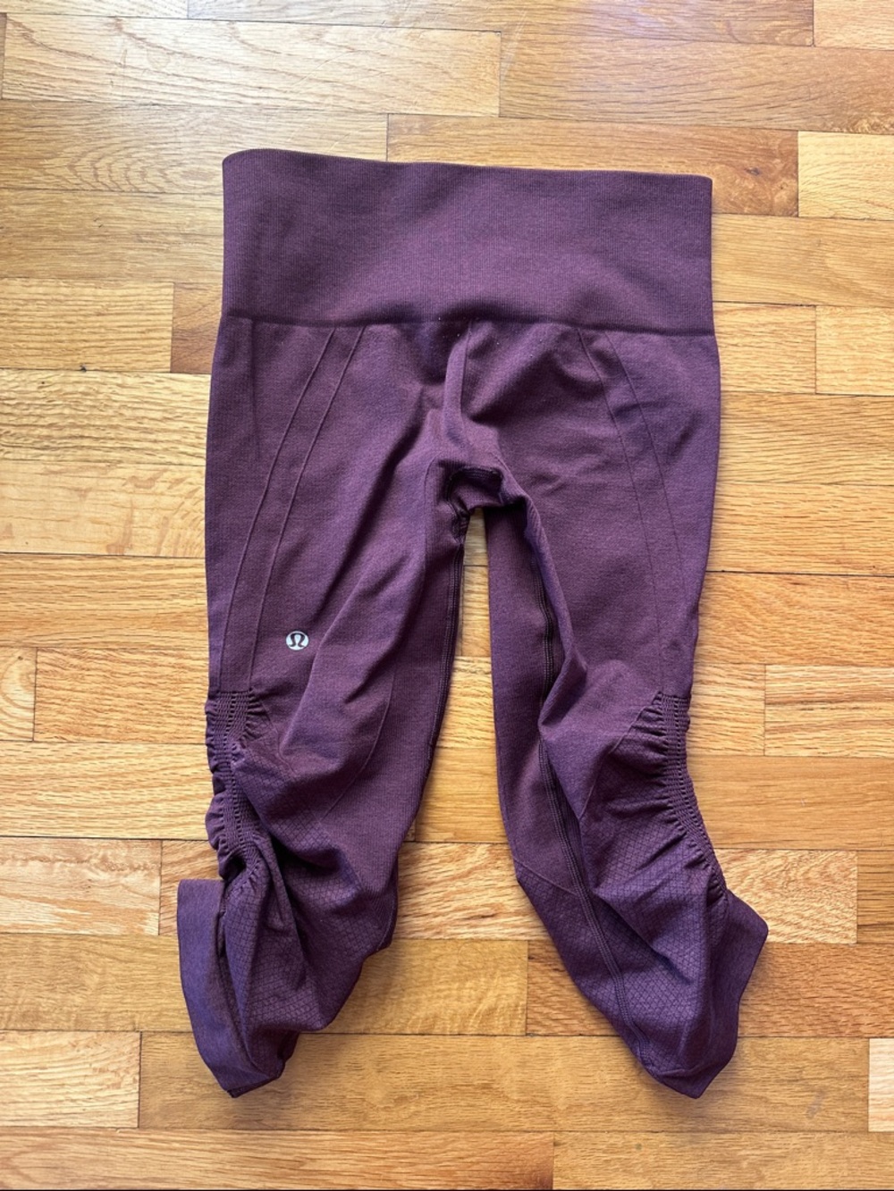 lululemon athletica Plum Capri Leggings with Ruched Calf